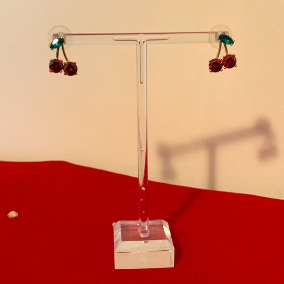NWOT Authentic Kate Spade Captivatingly Charming Ma Cherie' Cherry Crystal Studs - Picture 4 of 9